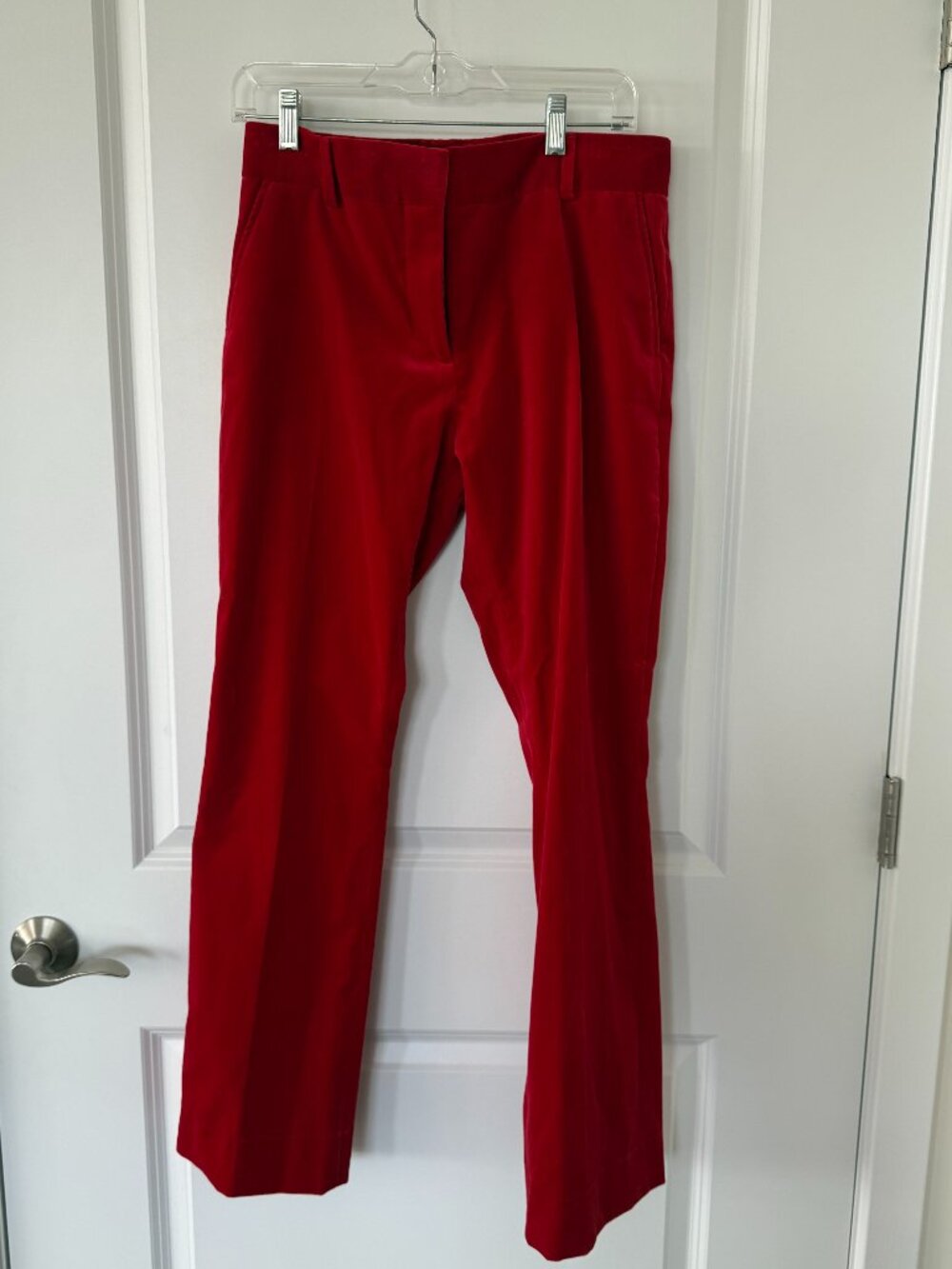 FRAME Women's Mini Boot Trouser Velvet Stretch Bootcut Garnet Size 4
